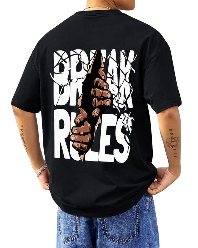 AUSK Baggy Hip-Hop T-Shirt for Men - Graphic Printed T Shirts || Oversized Men Tshirt || T-Shirts
