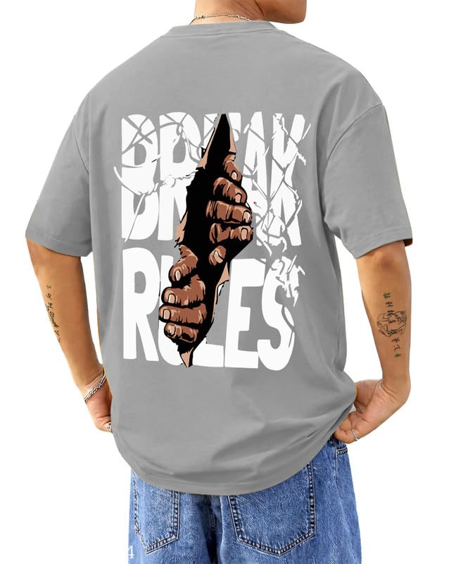 AUSK Baggy Hip-Hop T-Shirt for Men - Graphic Printed T Shirts || Oversized Men Tshirt || T-Shirts