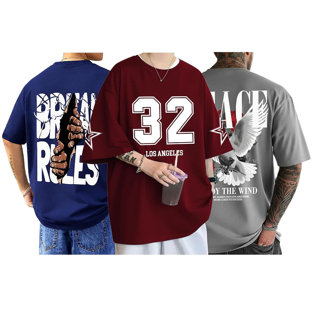 AUSK Baggy Hip-Hop T-Shirt for Men - Graphic Printed T Shirts || Oversized Men Tshirt || T-Shirts