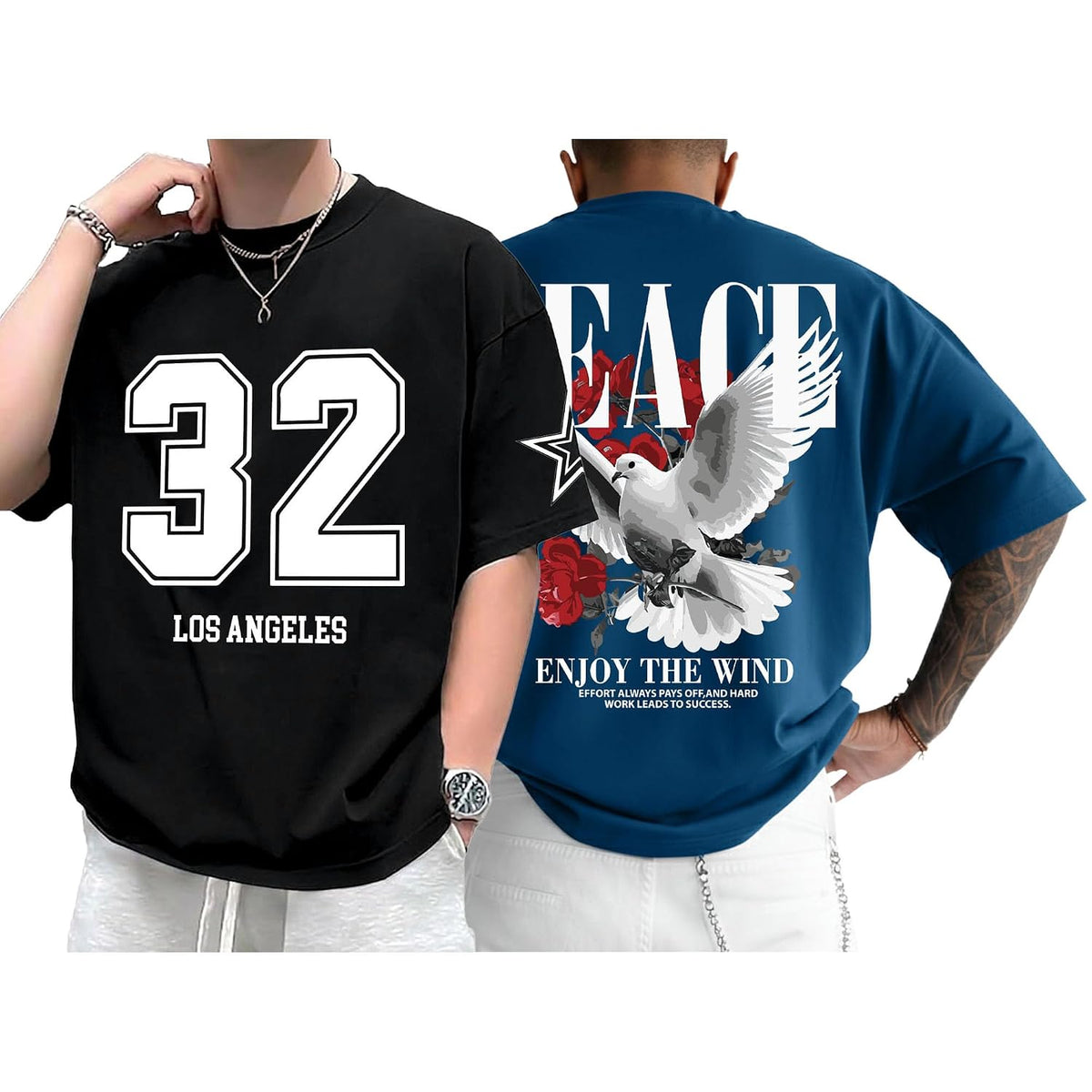AUSK Baggy Hip-Hop T-Shirt for Men - Graphic Printed T Shirts || Oversized Men Tshirt || T-Shirts