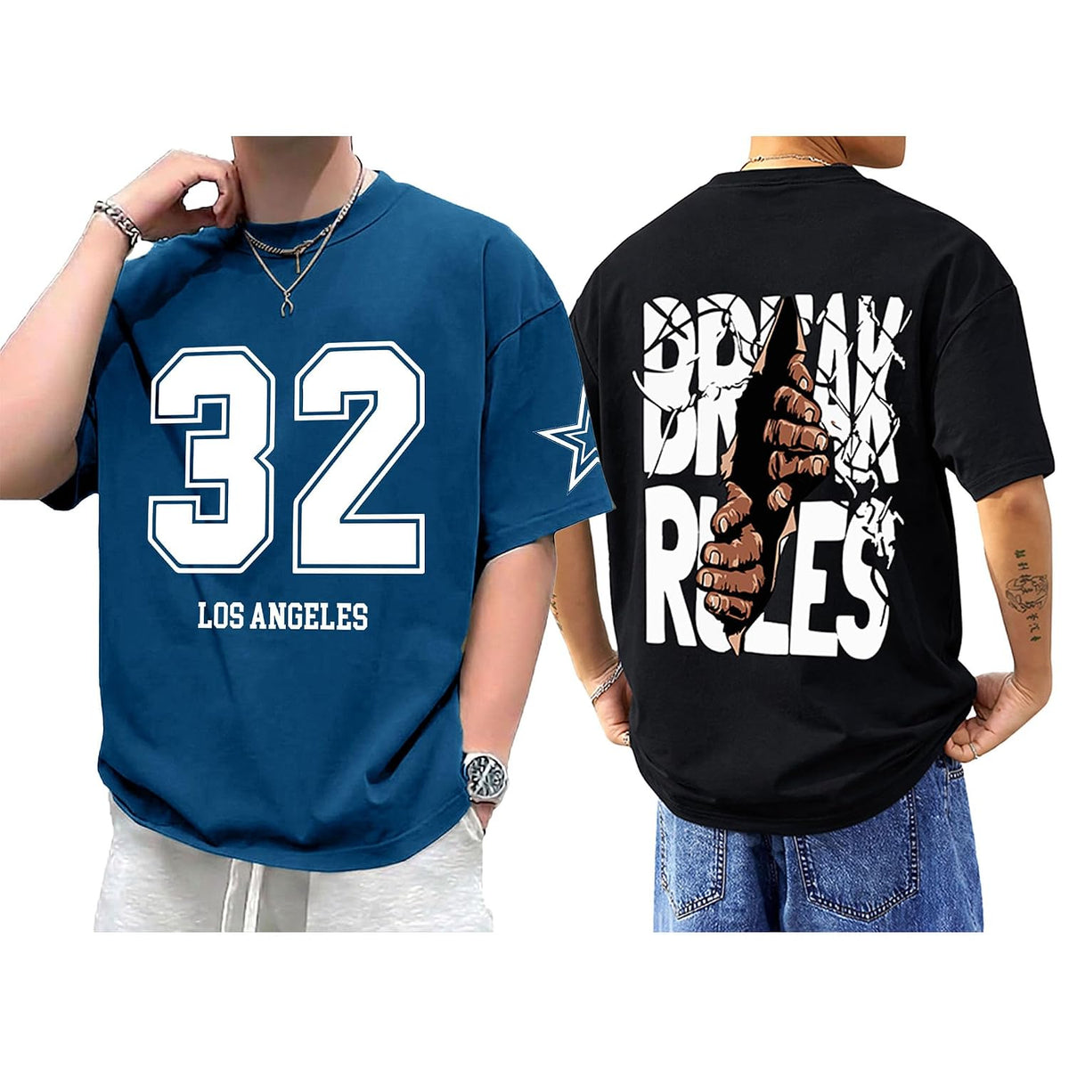 AUSK Baggy Hip-Hop T-Shirt for Men - Graphic Printed T Shirts || Oversized Men Tshirt || T-Shirts