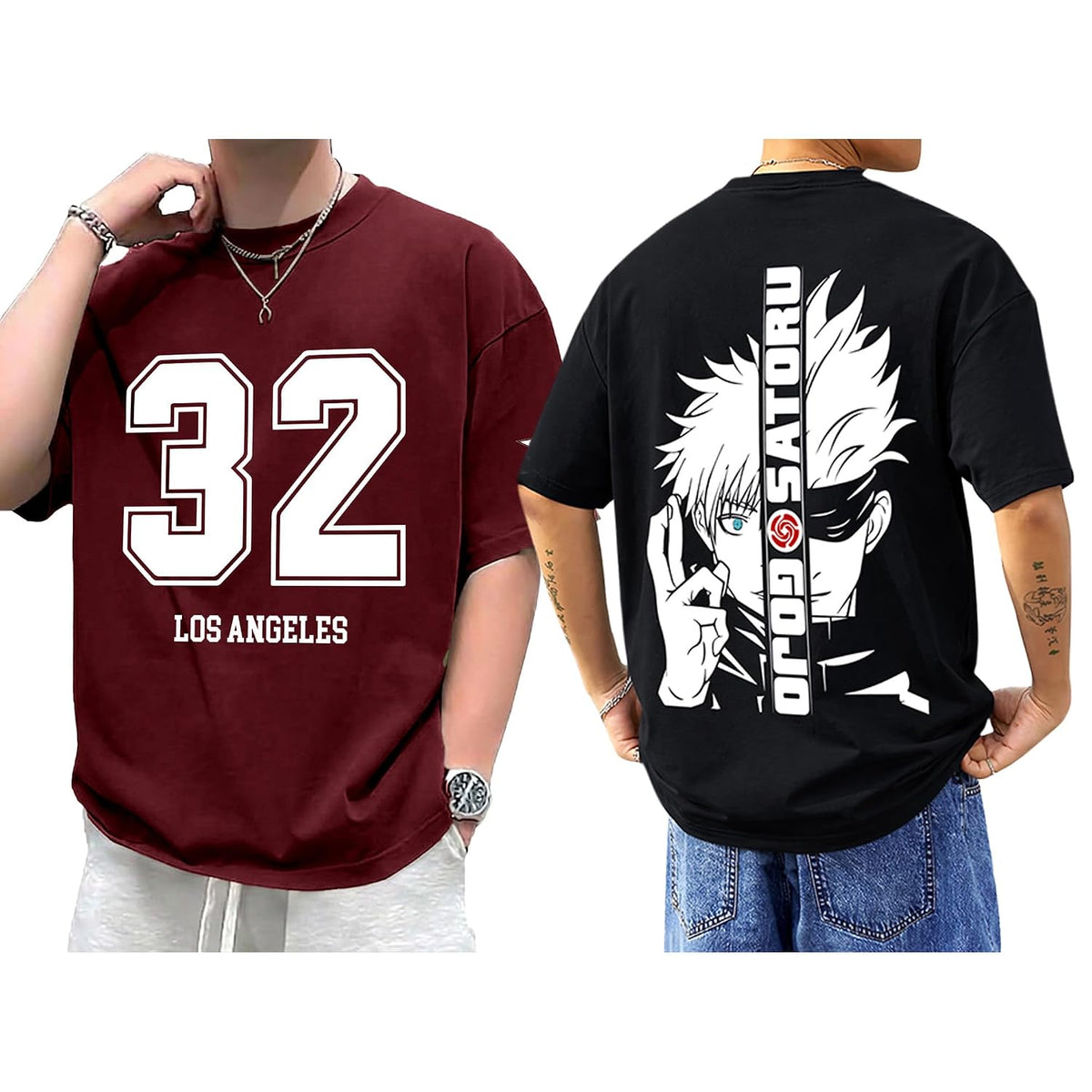 AUSK Baggy Hip-Hop T-Shirt for Men - Graphic Printed T Shirts || Oversized Men Tshirt || T-Shirts