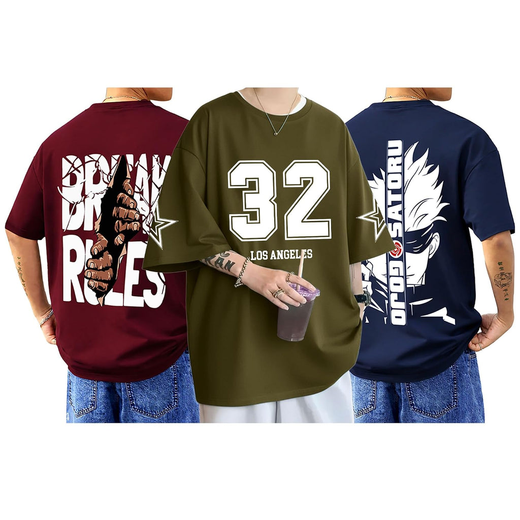 AUSK Baggy Hip-Hop T-Shirt for Men - Graphic Printed T Shirts || Oversized Men Tshirt || T-Shirts