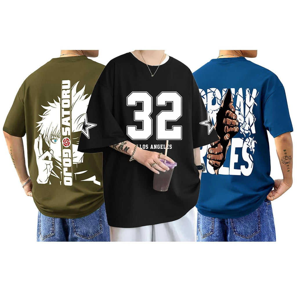 AUSK Baggy Hip-Hop T-Shirt for Men - Graphic Printed T Shirts || Oversized Men Tshirt || T-Shirts