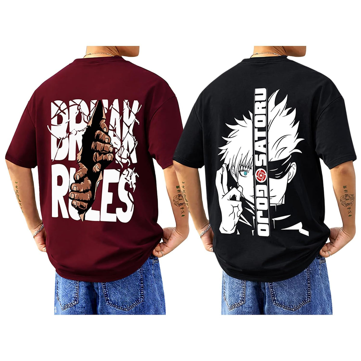 AUSK Baggy Hip-Hop T-Shirt for Men - Graphic Printed T Shirts || Oversized Men Tshirt || T-Shirts
