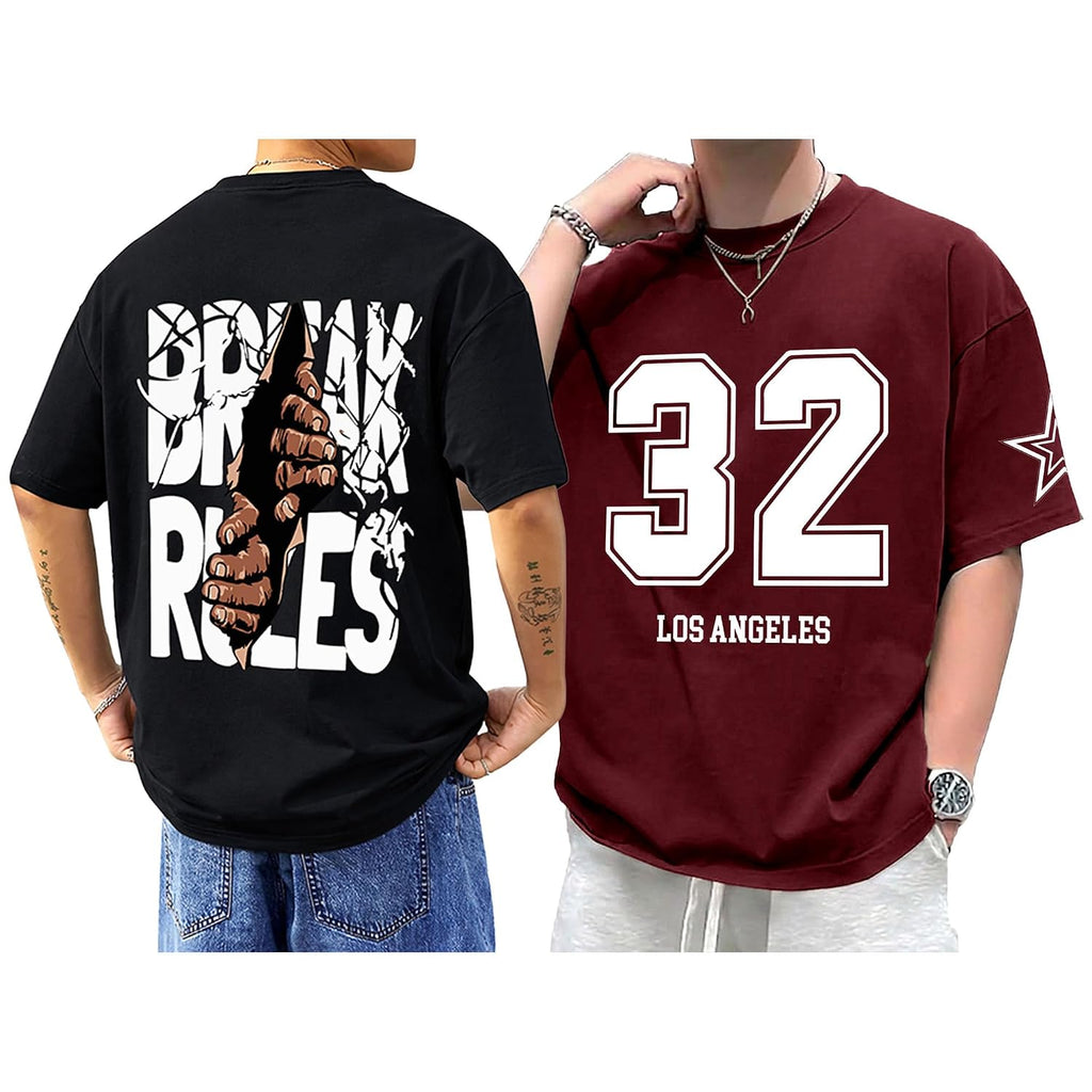 AUSK Baggy Hip-Hop T-Shirt for Men - Graphic Printed T Shirts || Oversized Men Tshirt || T-Shirts