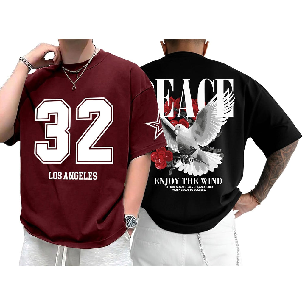 AUSK Baggy Hip-Hop T-Shirt for Men - Graphic Printed T Shirts || Oversized Men Tshirt || T-Shirts