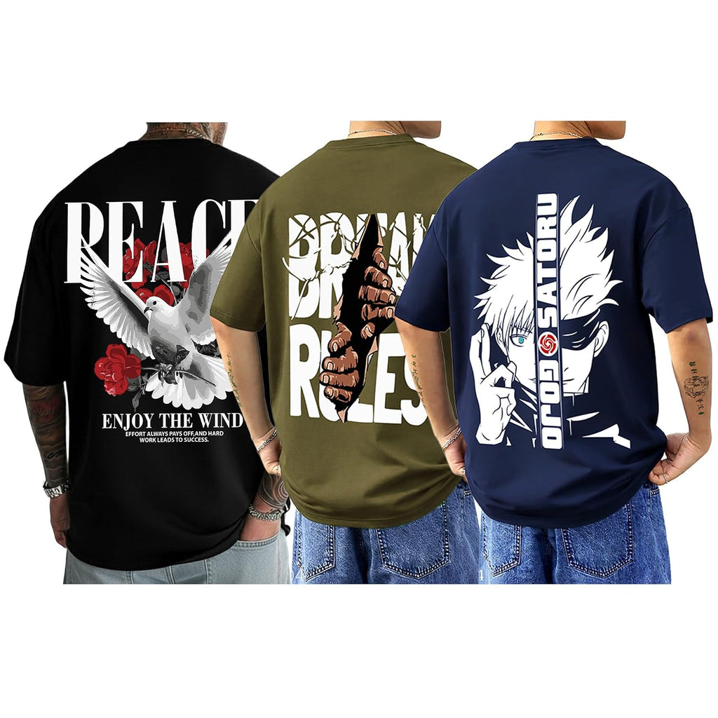 AUSK Baggy Hip-Hop T-Shirt for Men - Graphic Printed T Shirts || Oversized Men Tshirt || T-Shirts