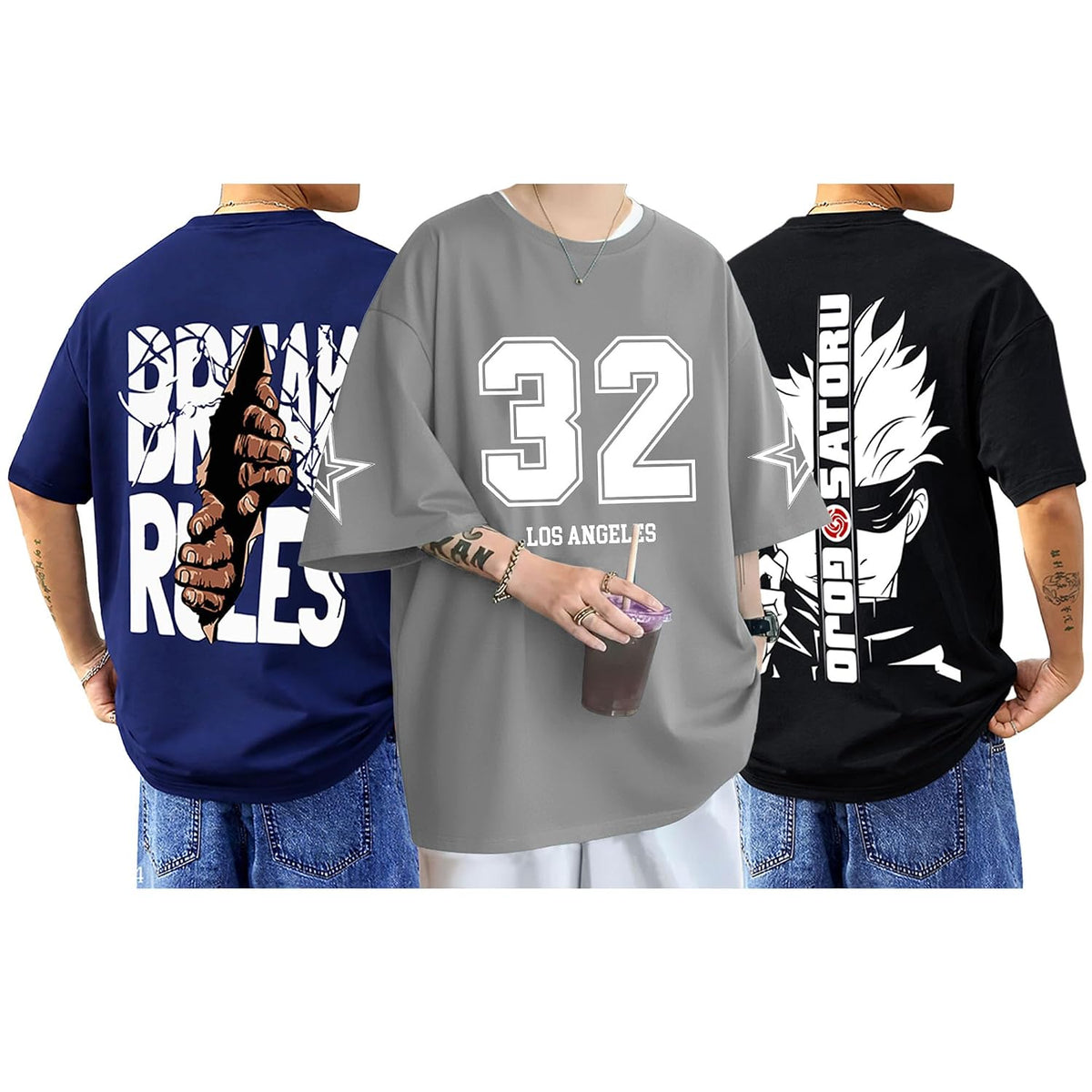 AUSK Baggy Hip-Hop T-Shirt for Men - Graphic Printed T Shirts || Oversized Men Tshirt || T-Shirts