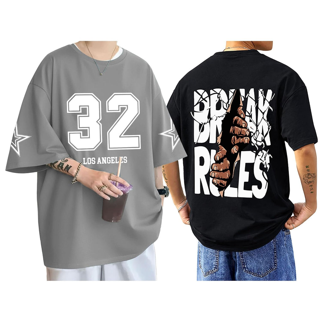 AUSK Baggy Hip-Hop T-Shirt for Men - Graphic Printed T Shirts || Oversized Men Tshirt || T-Shirts